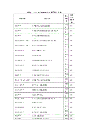 山东省省级教学团队汇总表.doc