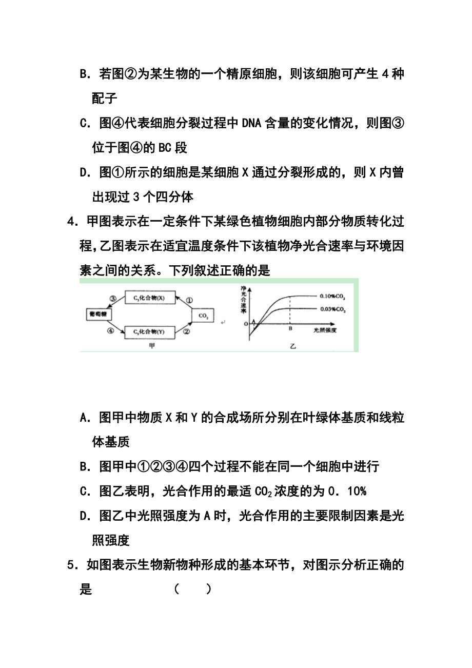 山东省高三冲刺模拟（六）生物试题及答案.doc_第3页