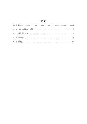 Mastercam软件课程设计报告 .doc