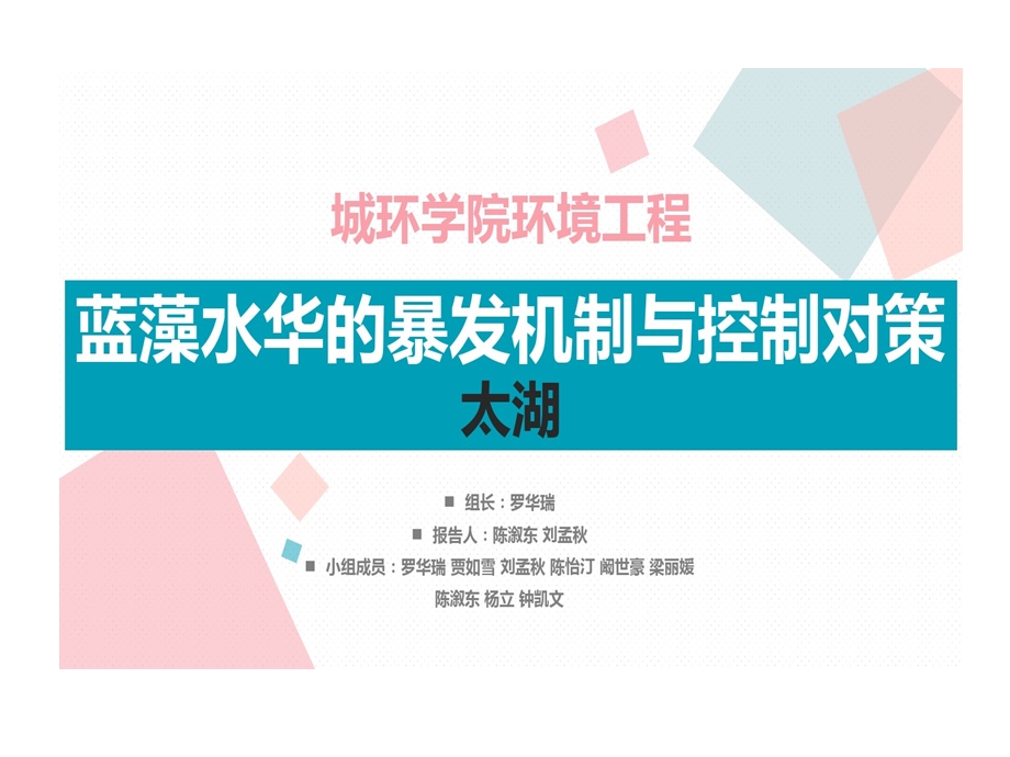 蓝藻水华暴发机制与控制对策课件.ppt_第1页