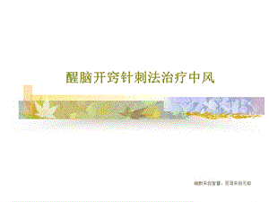 醒脑开窍针刺法治疗中风课件.ppt