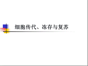 细胞的传代冻存复苏课件.ppt