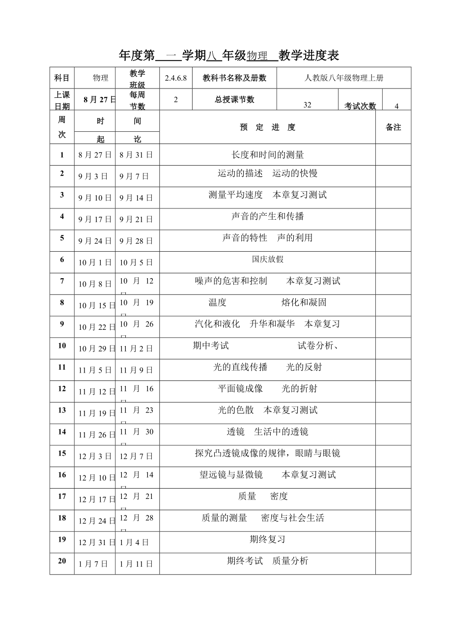 新人教版八级物理上册电子教案　全册.doc_第2页