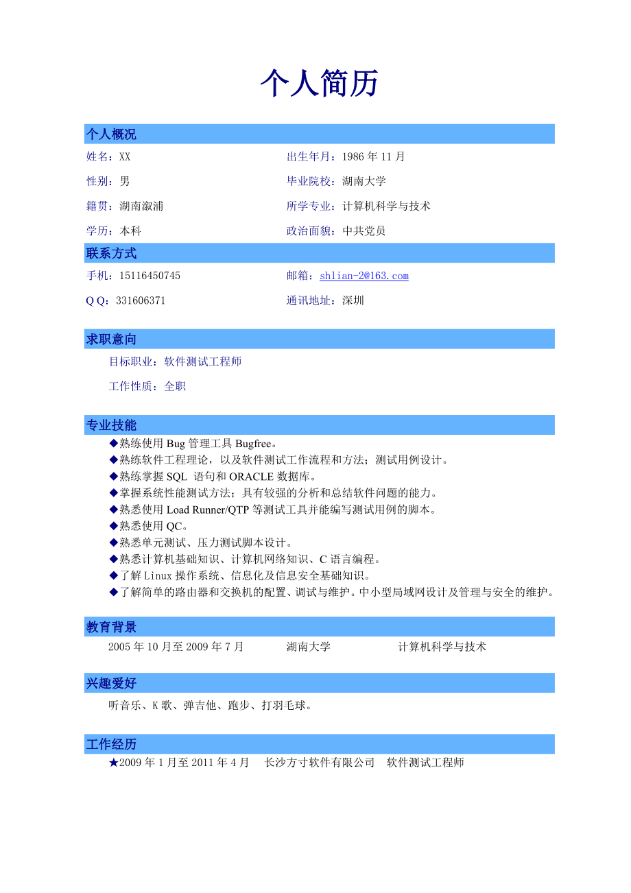 软件测试简历.doc_第1页