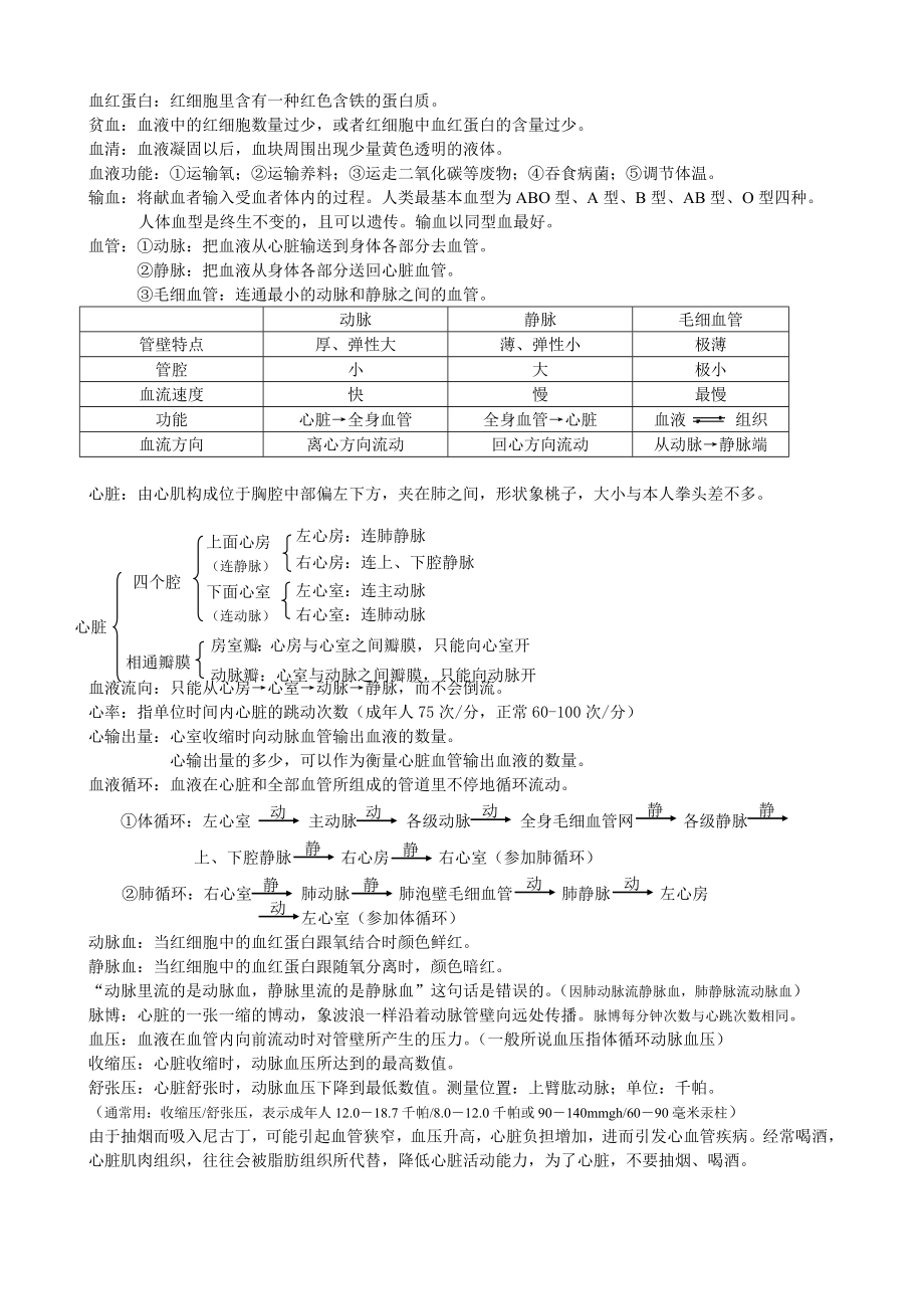 中考生物知识点汇总及复习题3物质的运输.doc_第2页