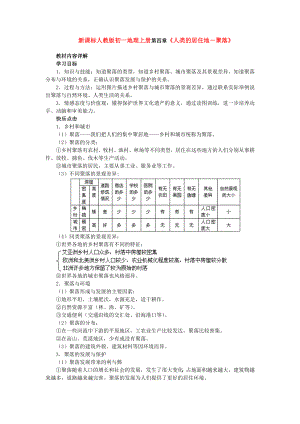 新课标人教版初一地理上册第四章《人类的居住地－聚落》 .doc