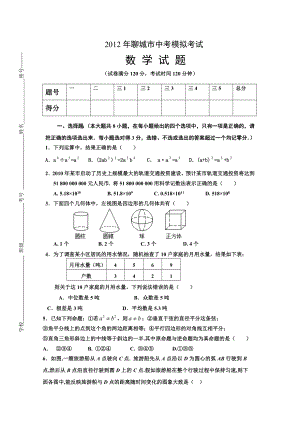 聊城市中考模拟考试数学试题.doc