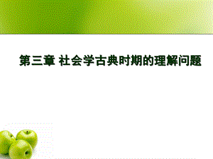 西方社会学理论教程第三章-社会学古典时期的理解问题课件.ppt