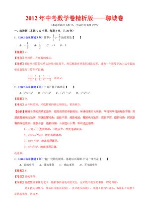 中考数学卷精析版聊城卷.doc