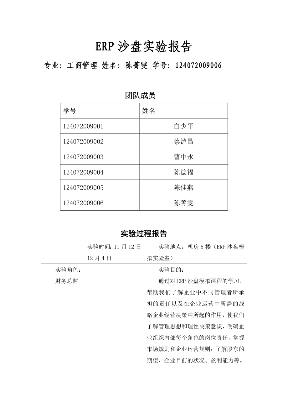 erp沙盘模拟实验报告.doc_第1页