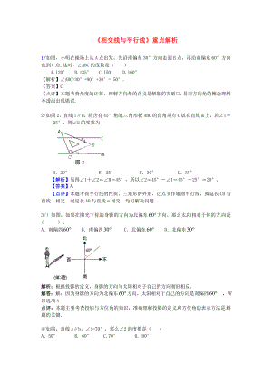 七级数学下册《相交线与平行线》重点解析 （新版）新人教版.doc