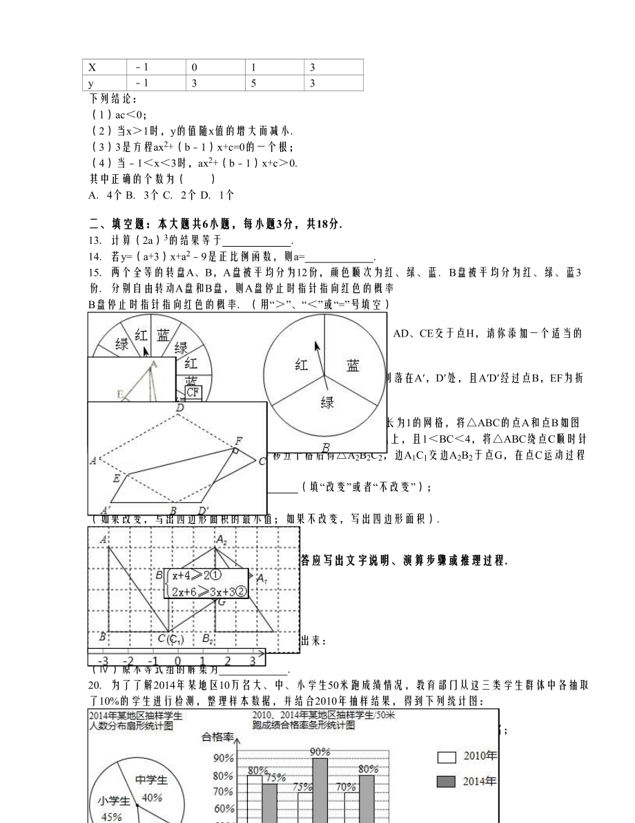 天津市和平区中考数学二模试卷（解析版）.doc_第2页