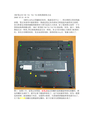 IBM笔记本T40 T41 T42 T43拆机图拆机方法.doc