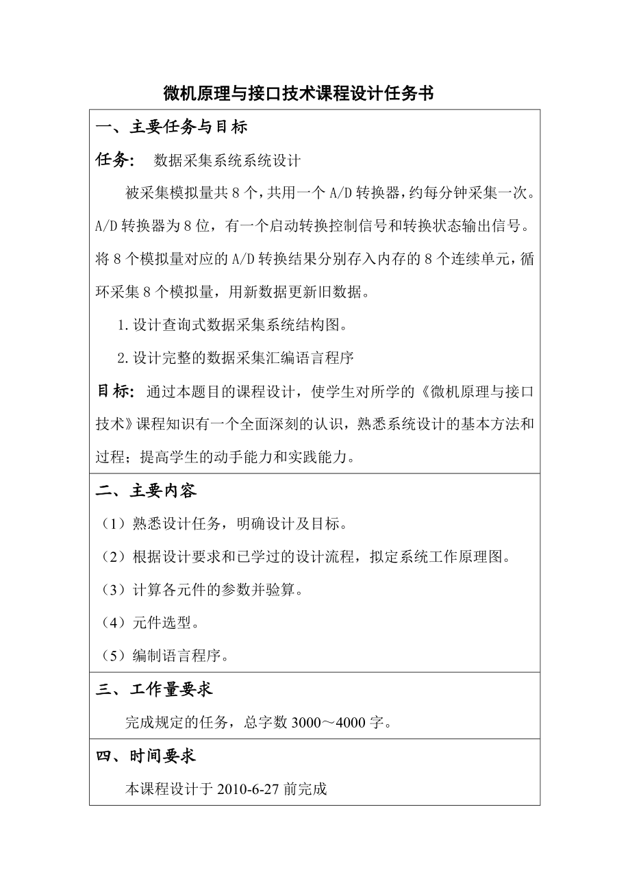 微机原理与接口技术课程设计数据采集系统系统设计.doc_第1页