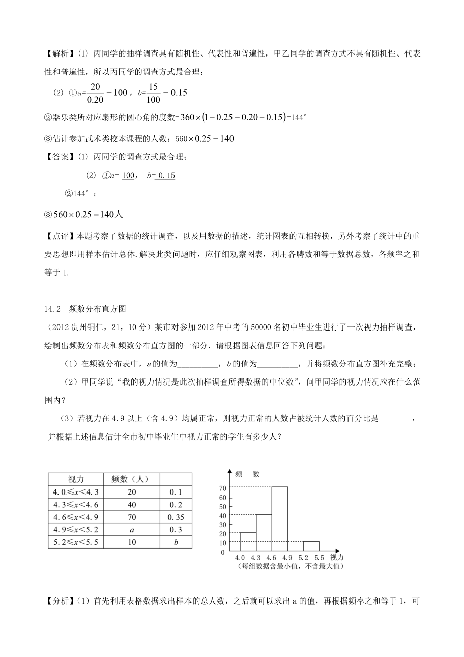 中考数学解析汇编14 频数分布.doc_第2页