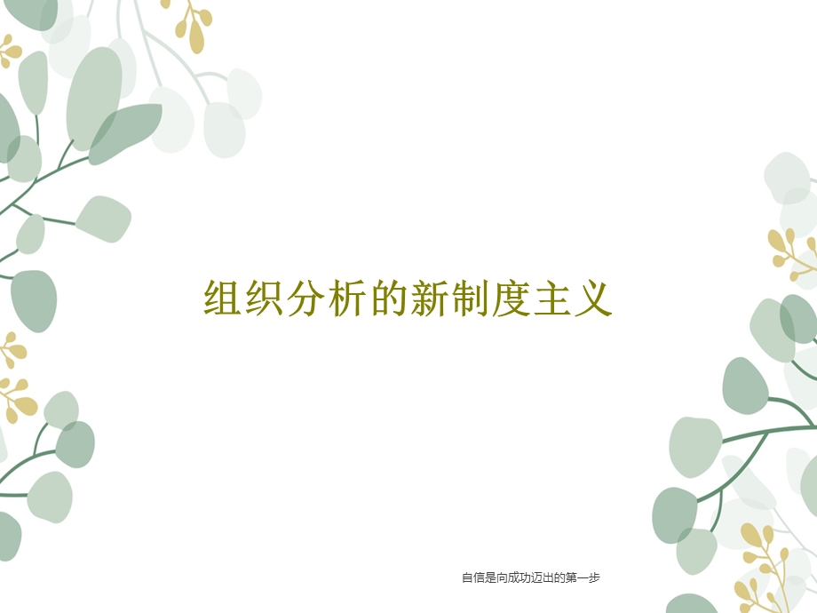 组织分析的新制度主义课件.ppt_第1页