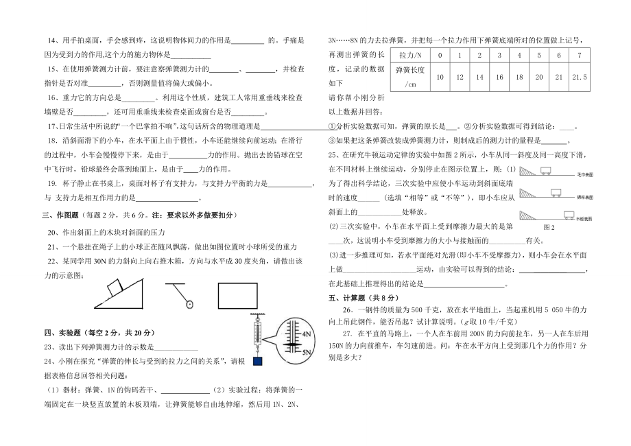 八级物理下册第一次月考试题及答案i.doc_第2页