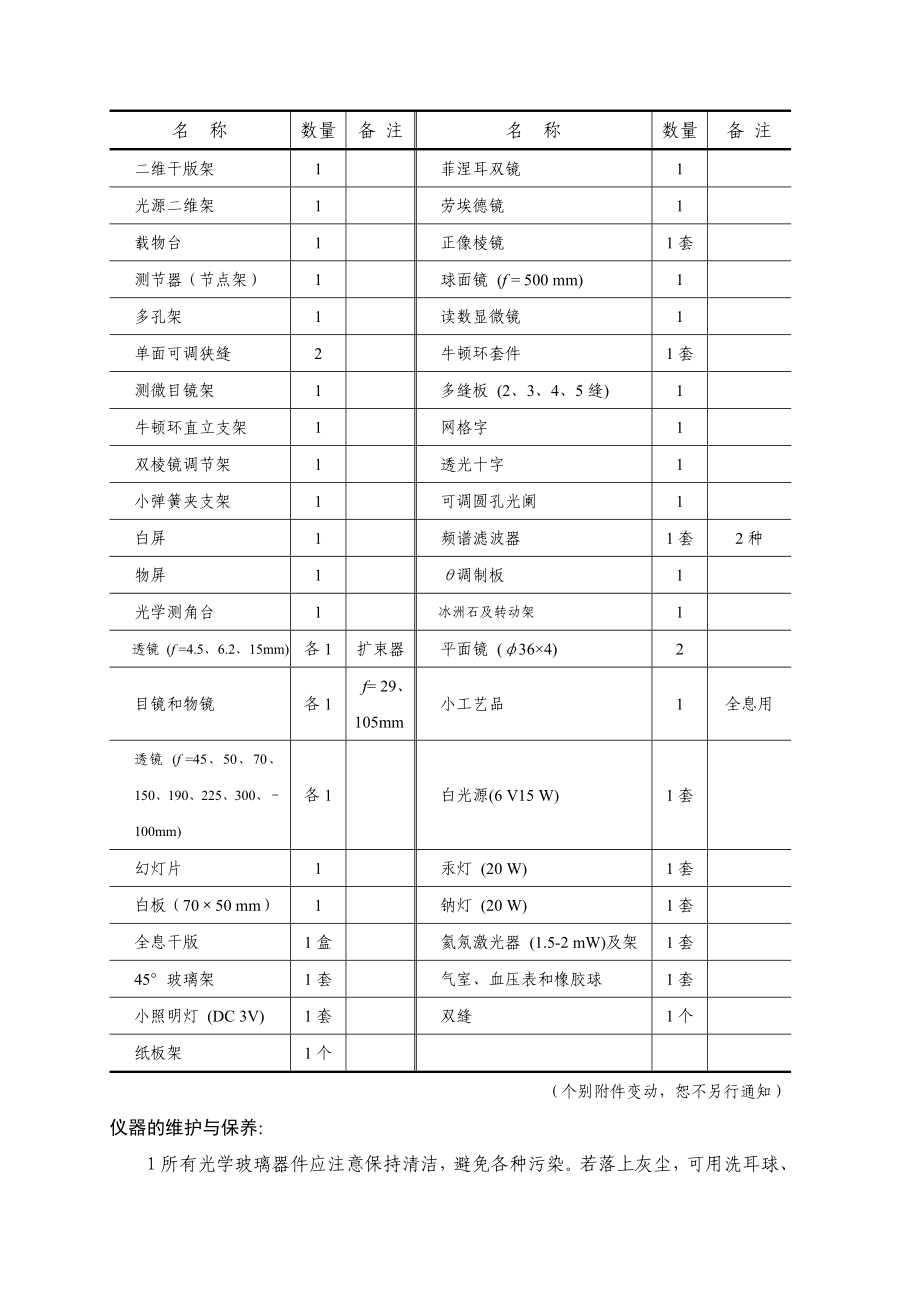 26种实验光学平台说明书原始 版.doc_第2页