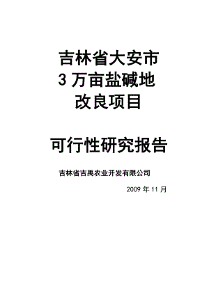 盐碱地改造项目可行性研究报告.doc