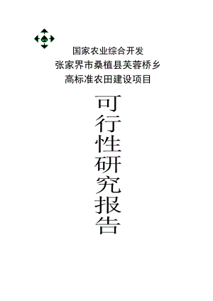 芙蓉桥乡高标准农田建设项目可行性研究报告.doc