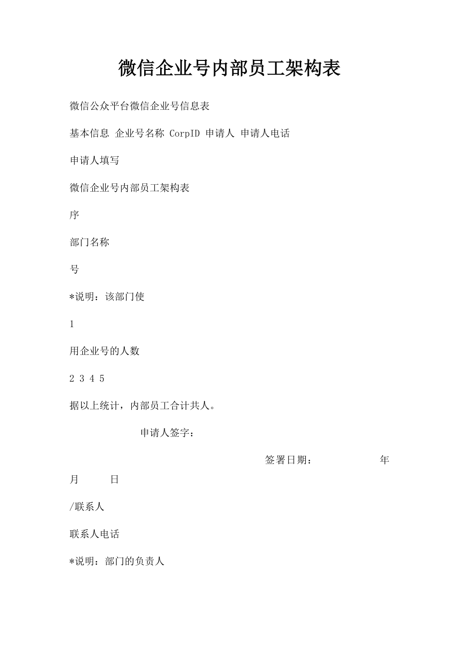 微信企业号内部员工架构表.docx_第1页