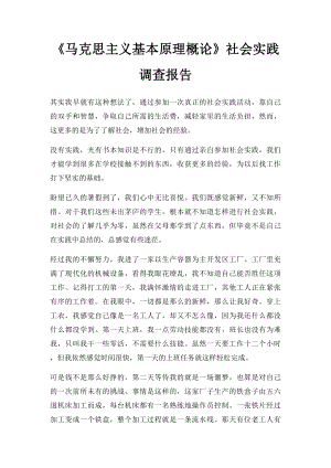 《马克思主义基本原理概论》社会实践调查报告.docx