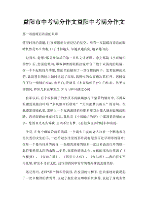 益阳市中考满分作文益阳中考满分作文(1).docx