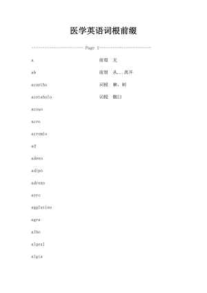 医学英语词根前缀.docx