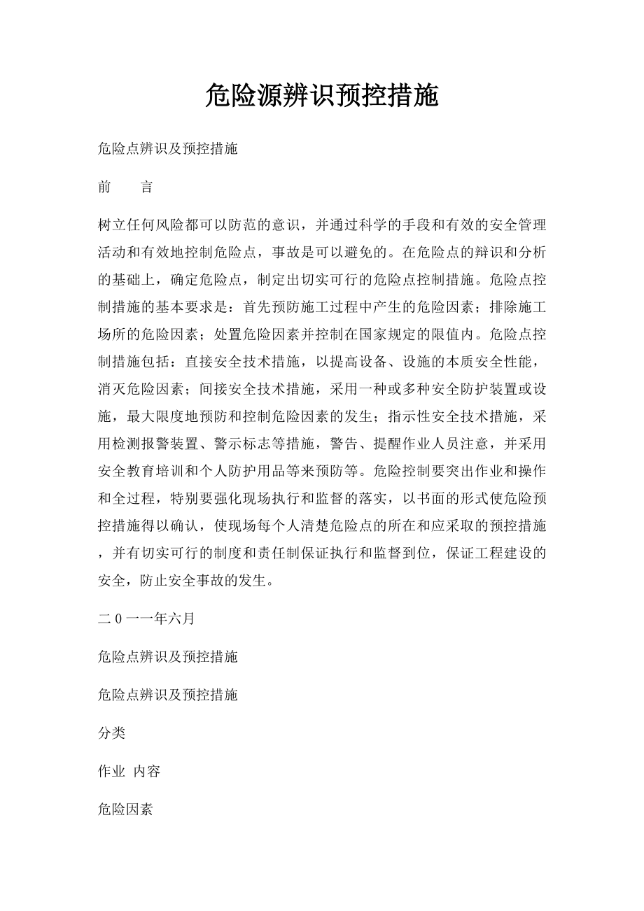 危险源辨识预控措施.docx_第1页