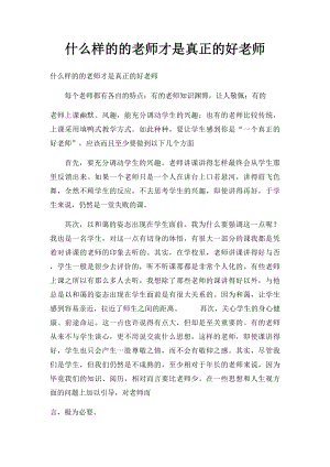 什么样的的老师才是真正的好老师.docx