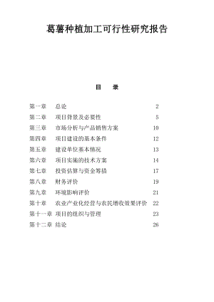 葛薯种植加工可行性研究报告.doc