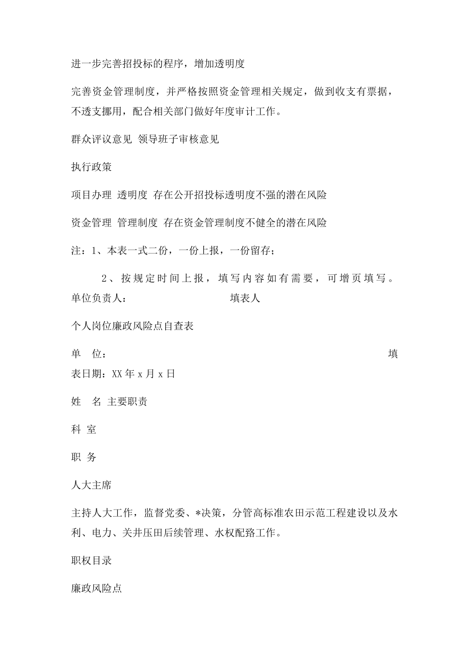 个人岗位廉政风险点自查表.docx_第3页