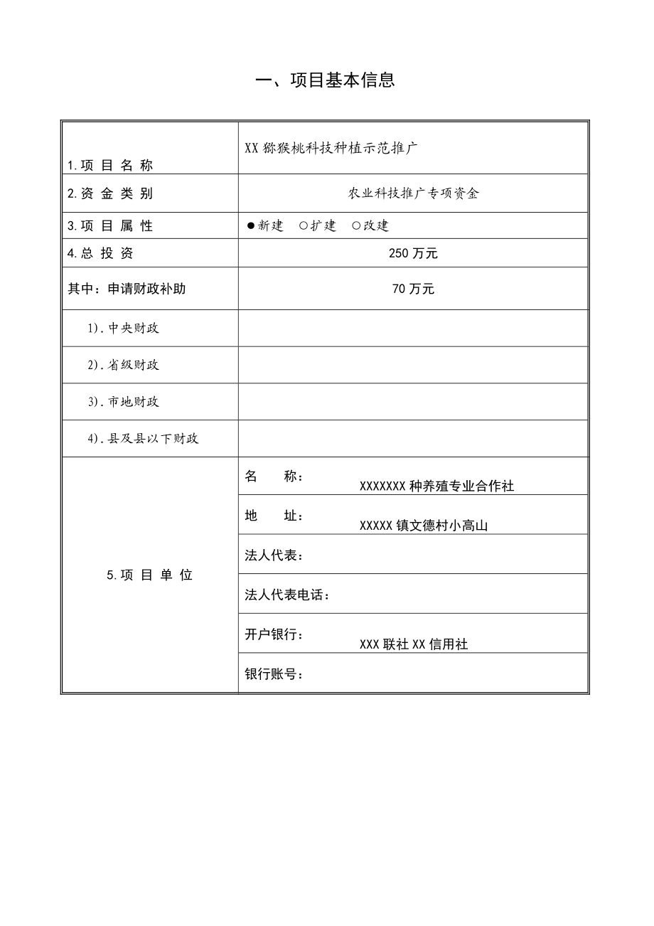 猕猴桃农业科技推广项目示范园建设标准文本申报材料.doc_第2页