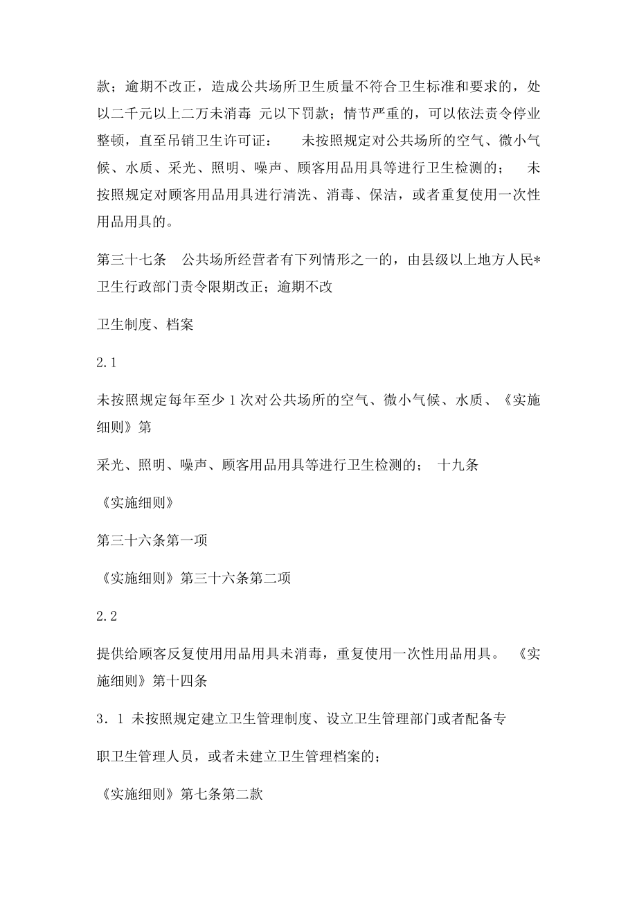 《公共场所卫生管理条例实施细则》中规定的行政处罚一览.docx_第2页