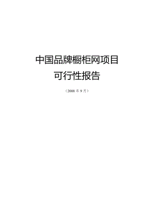 中国品牌橱柜网项目可行性研究报告26879.doc