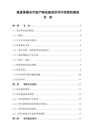 某县某镇毛竹低产林改造项目可行性研究报告20037.doc