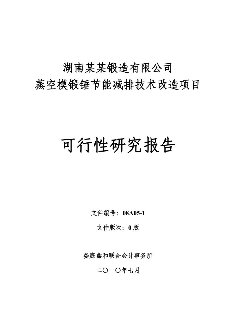 湖南某锻造有限公司蒸空模锻锤节能减排技术改造项目可行性研究报告省级环境保护专项资金申报项目 .doc_第2页