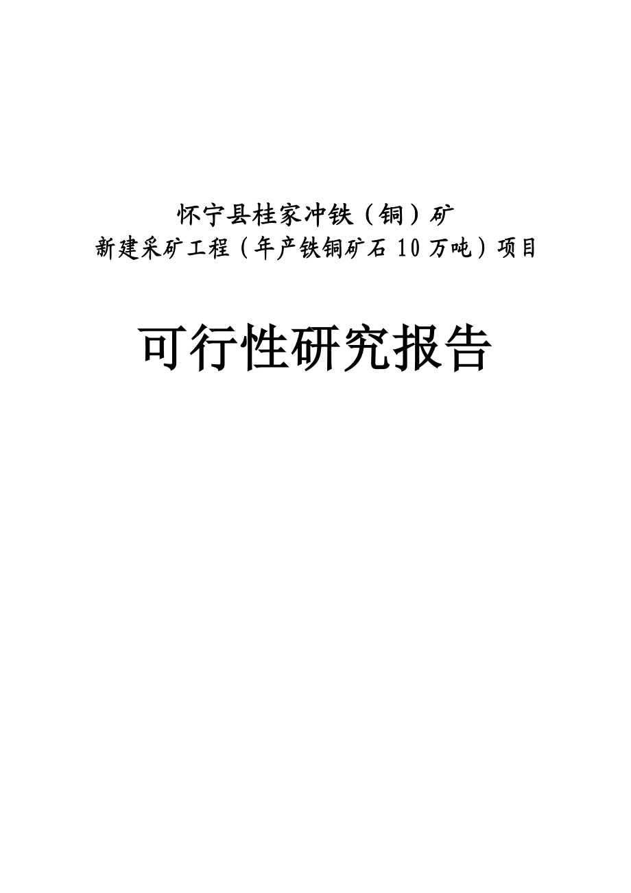 产铁铜矿石10万吨项目可行性研究报告.doc_第1页