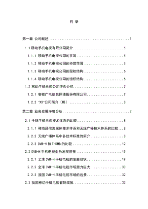 安徽广电网络公司手机电视项目可行性研究报告.doc