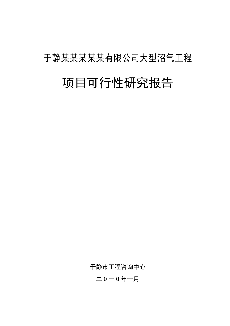 某某某某某有限公司大型沼气工程项目可行性研究报告.doc_第1页