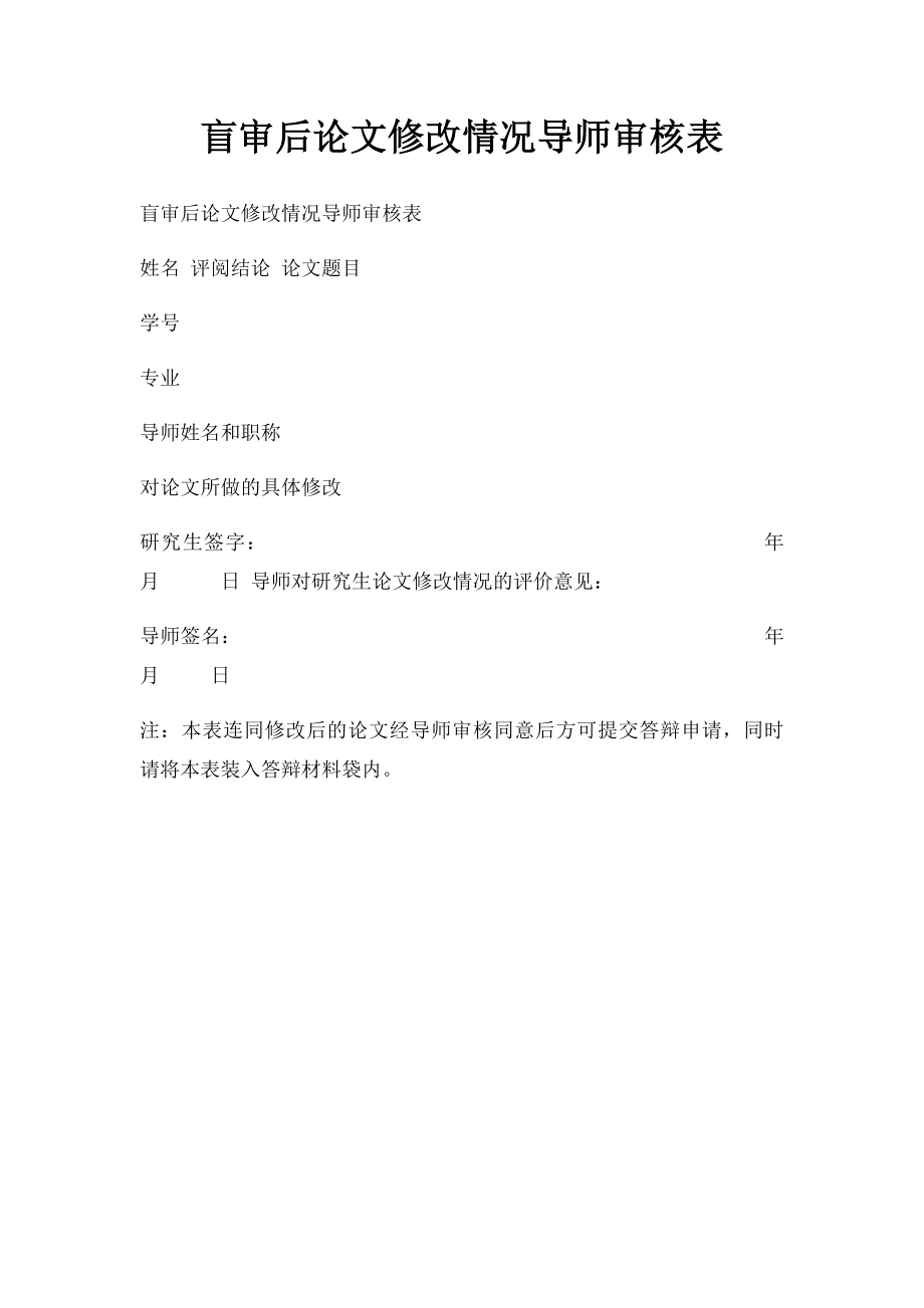 盲审后论文修改情况导师审核表.docx_第1页