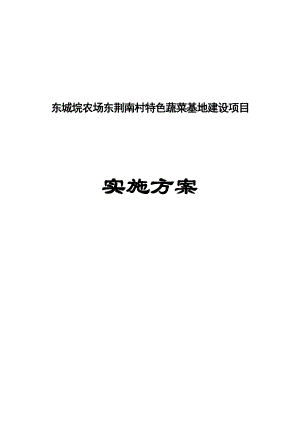 东城垸农场东荆南村特色蔬菜基地建设项目实施方案.doc