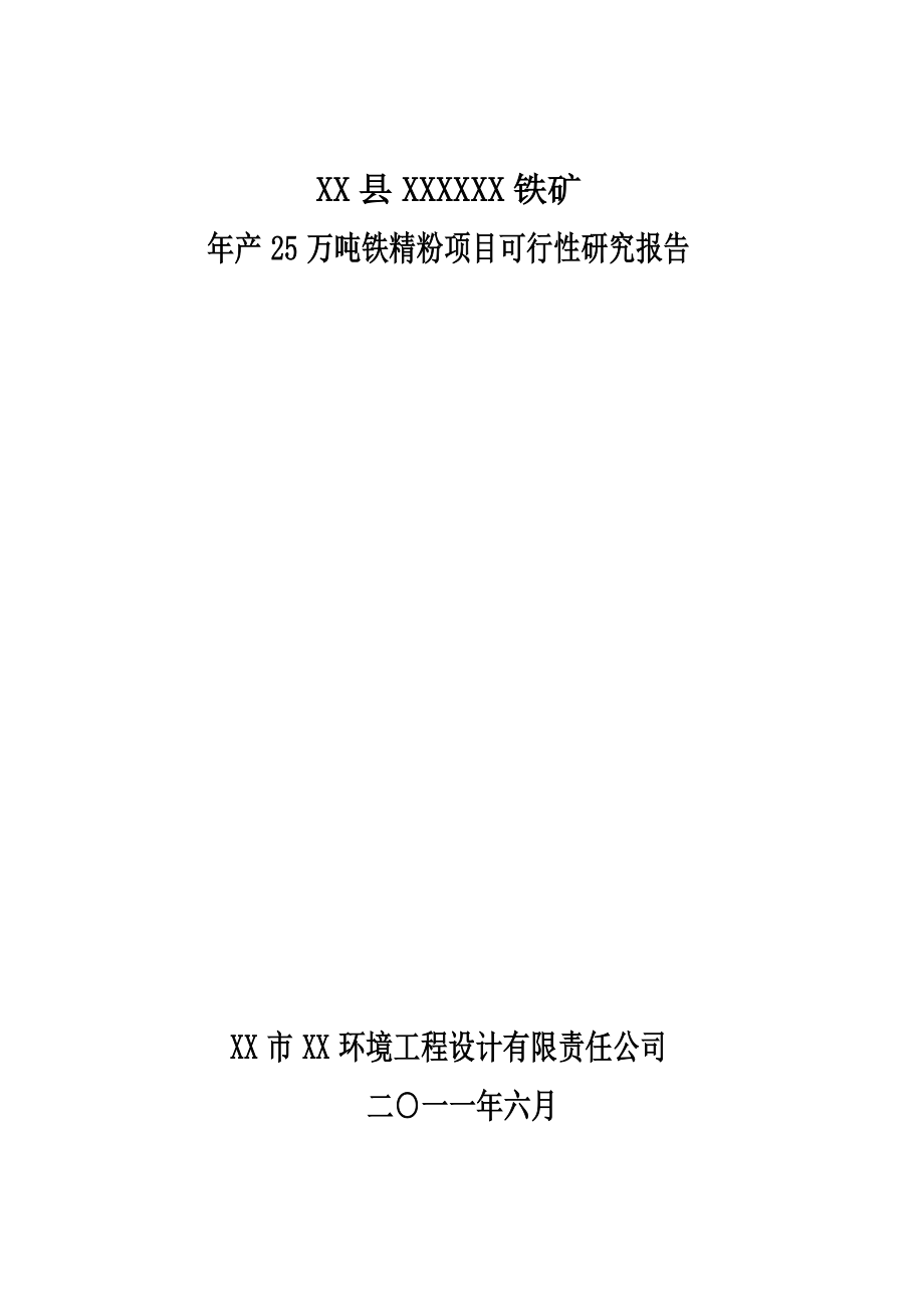 铁矿产25万吨铁精粉项目可行性研究报告.doc_第1页