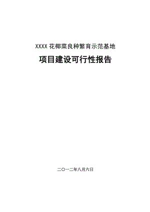 花椰菜良种繁育示范基地可行性研究报告.doc