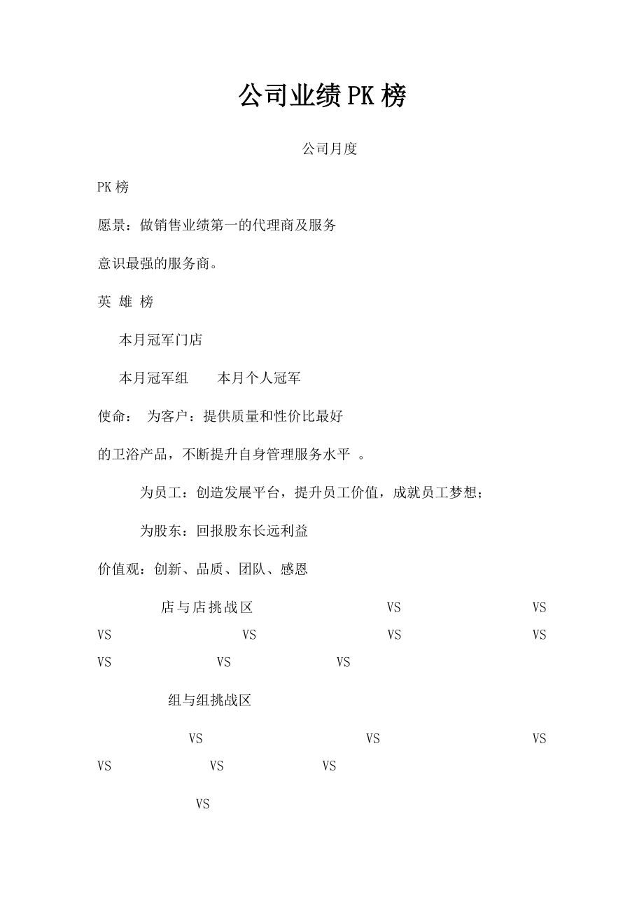 公司业绩PK榜.docx_第1页