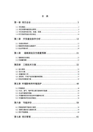 XX大道工程可行性研究报告.doc