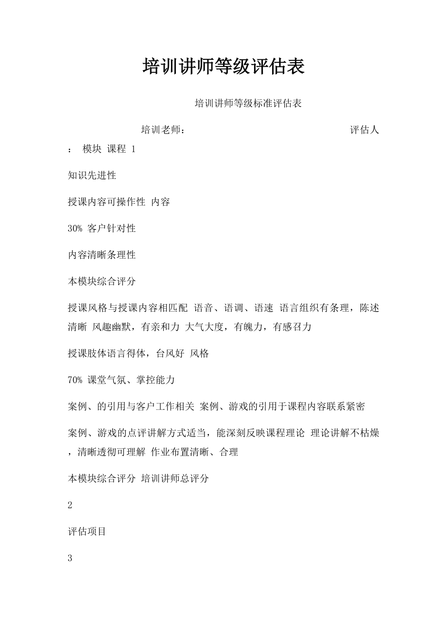 培训讲师等级评估表.docx_第1页