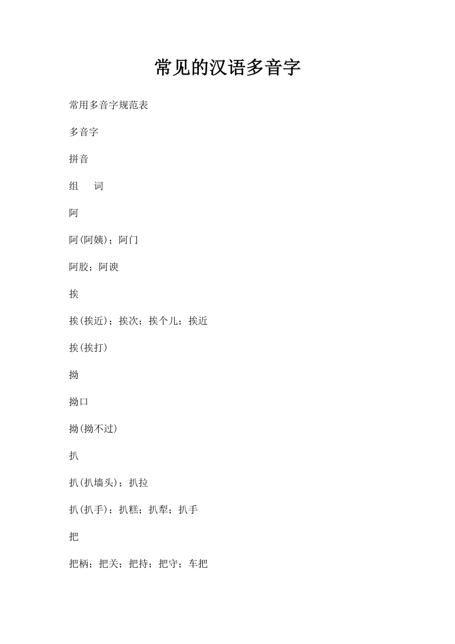 常见的汉语多音字.docx_第1页