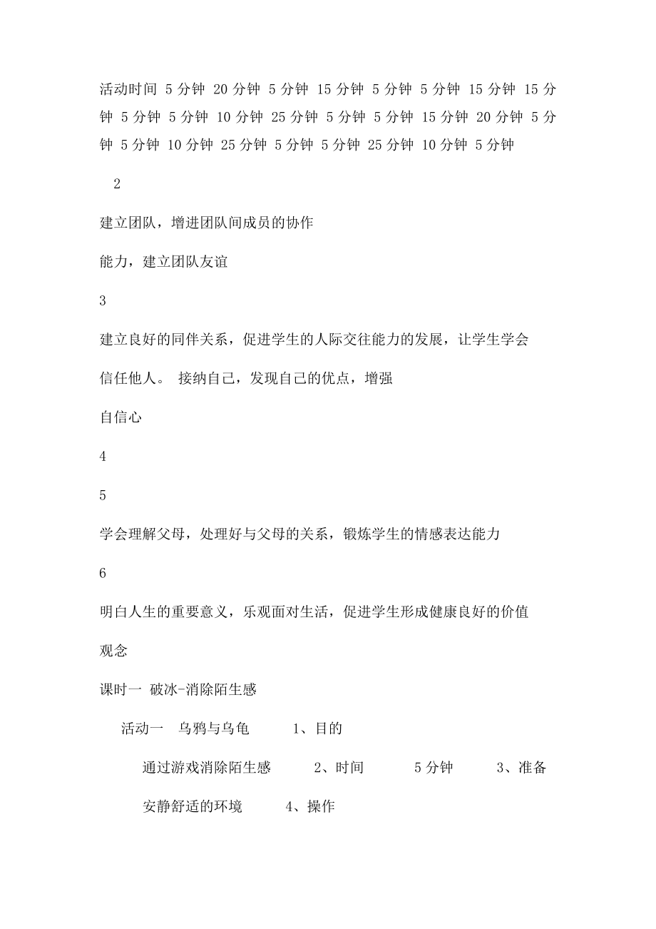 关于留守儿童的学校适应团体辅导方案.docx_第2页