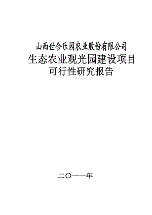 山西四合乐园可行性研究报告(定稿).doc